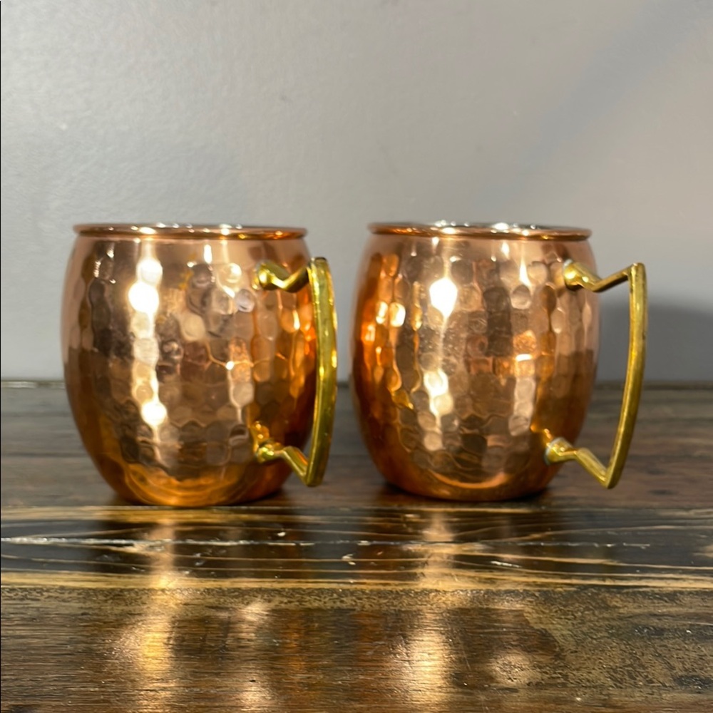 Mikasa pair of hammered Copper and brass Moscow Mule Mugs - these are beautiful!
